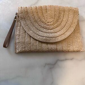 Elegant Tan Woven Clutch